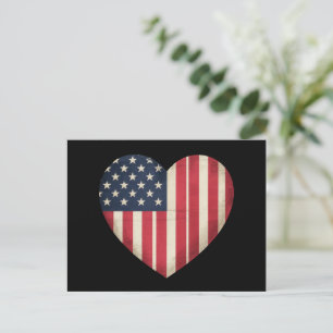 Postal 4 de julio Bandera Americana Patriótica USA Star S