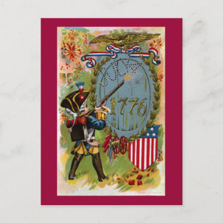 Postal 4 de julio de 1776 Minuteman