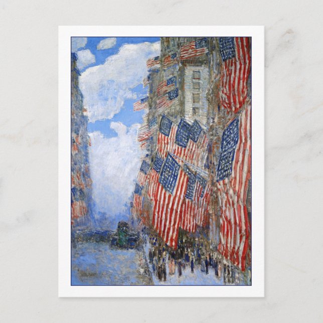 Postal 4 de julio de 1916 por Childe Hassam (Anverso)