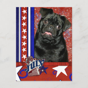 Postal 4 de julio de 2014 Ropa - Pug - Ruffy