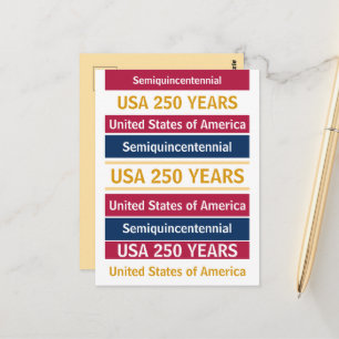 Postal 4 de julio de 2026 EE. UU. 250 años Semicucentenar