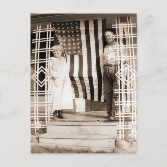 Postal 4 de julio de estilo vintage (Anverso)