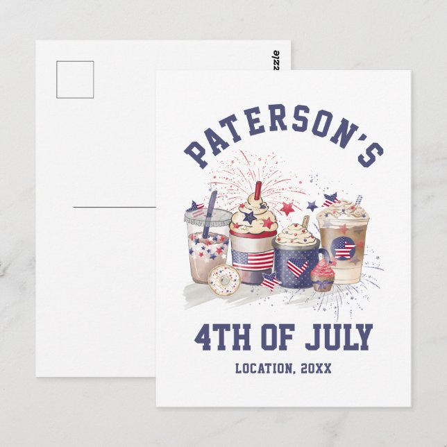 Postal 4 De Julio Día De La Independencia De Fiestas De R (Anverso / Reverso)