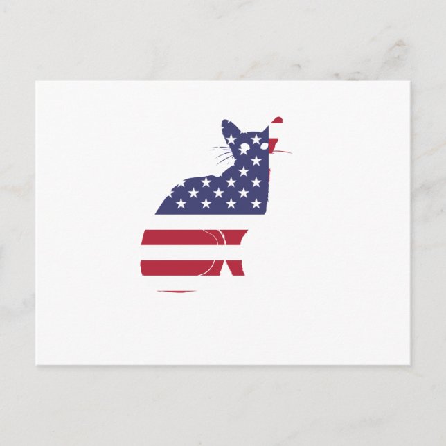 Postal 4 De Julio Día De La Independencia Del Gato (Anverso)
