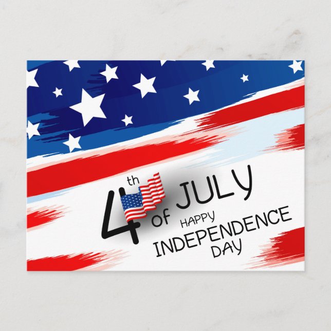 Postal 4 de julio Feliz Día de la Independencia (Anverso)