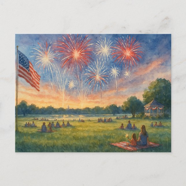 Postal 4 de julio Feliz Día de la Independencia (Anverso)