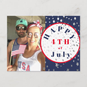 Postal 4 de julio Foto Estrellas rojas blancas azules