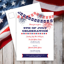 Postal 4 de julio Fuegos artificiales de celebración | In