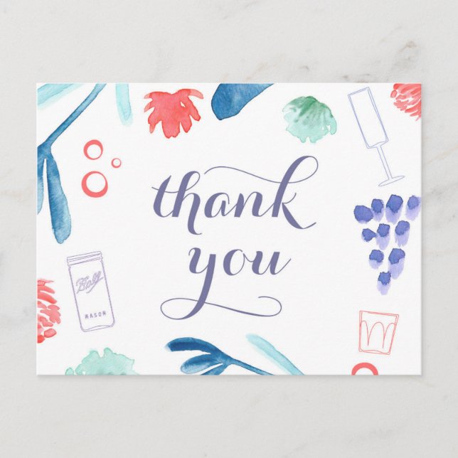 Postal 4 de julio gracias postal, estrellas y rayas (Anverso)