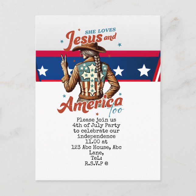 Postal  4 de julio, guarda la fecha  Fiesta del Día de la (Anverso)