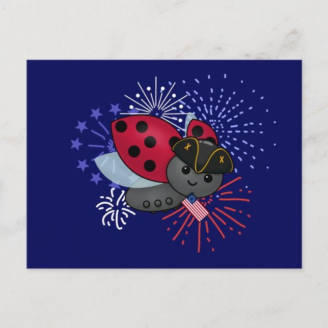 Postal 4 de julio, Minuteman Ladybug (Anverso)