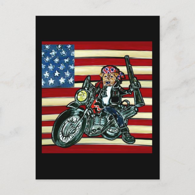 Postal 4 de julio- Nacido como salvaje Airedale (Anverso)