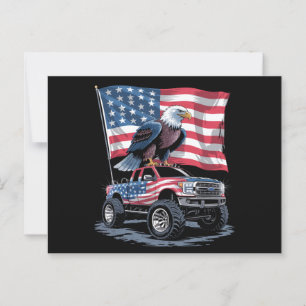 Postal 4 de julio Patriótico Bandera Americana Águila USA