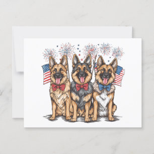 Postal 4 De Julio Perros Pastores Alemanes