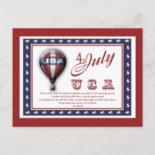 Postal 4 de julio - personalizable 
