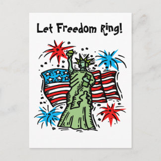 Postal 4 de julio Postcard: Lady Liberty