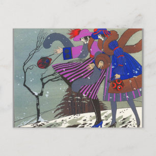POSTAL 4 ESTACIONES / NIEVE INVIERNO / DISEÑADOR DE CÓSTU