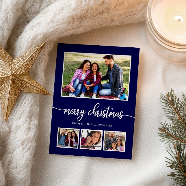 Postal 4 Fotos Collage Feliz Navidad Vacaciones Modernas (Subido por el creador)