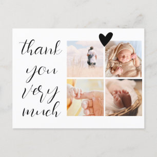 Postal 4 Fotos Collage Minimalista Baby Shower Gracias