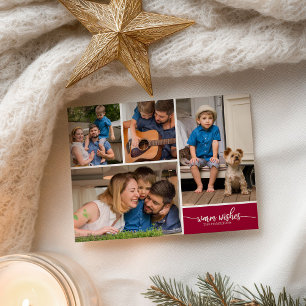 Postal 4 fotos Collage Warm Wiers simples Navidades