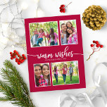 Postal 4 fotos Collage Warm Wiers simples Navidades<br><div class="desc">4 Fotos Collage Warm Wiers Simple Navidades Postcard</div>