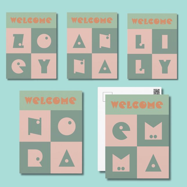 Postal 4 letras nombre recién nacido chica padres felicit (Subido por el creador)