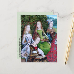 Postal 4 santas mujeres en un jardín (detalle; M 070)