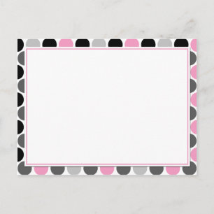 Postal #4Tarjetas de Recetas de Círculos Modernos Rosa Gr