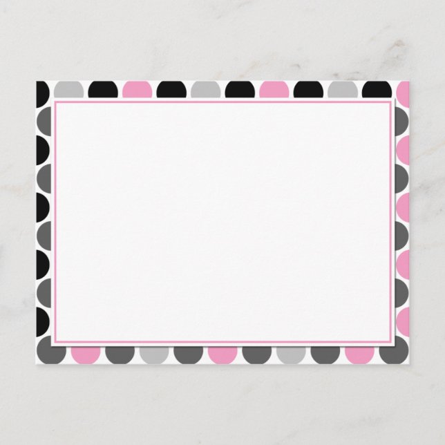 Postal #4Tarjetas de Recetas de Círculos Modernos Rosa Gr (Anverso)