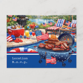 Postal 4th of July Celebration Barbecue Party invitation