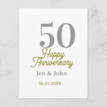 50º aniversario feliz nombre fecha plata oro fecha