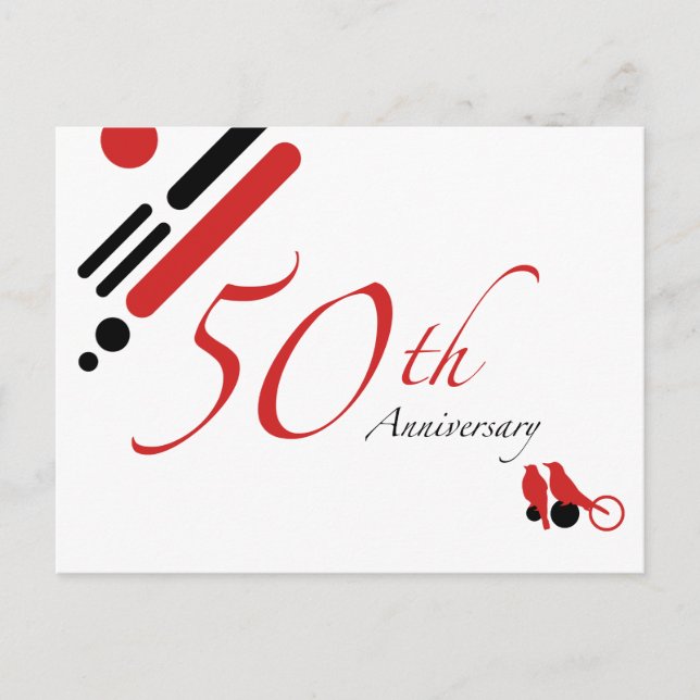 Postal 50º Aniversario (mod aves) (Anverso)