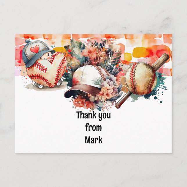 Postal 50º cumpleaños del béisbol gracias (Anverso)