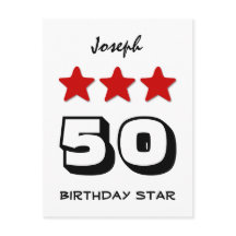50.ª Estrella de Cumpleaños Rojo Negro y Blanco Z5
