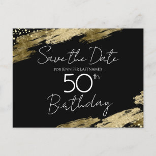 Postal 50.ª Fiesta de Cumpleaños Oro Negro Salven la Fech