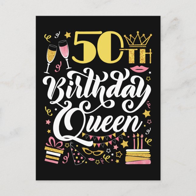 Postal 50.ª Reina de cumpleaños (Anverso)