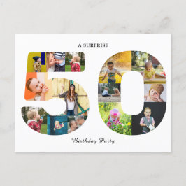 Postal 50.º Collage de fotos de la fiesta de cumpleaños W