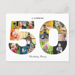 Postal 50.º Collage de fotos de la fiesta de cumpleaños W