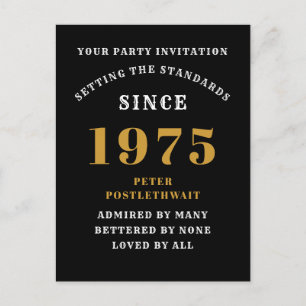 Postal 50.º cumpleaños 1975 Oro Negro