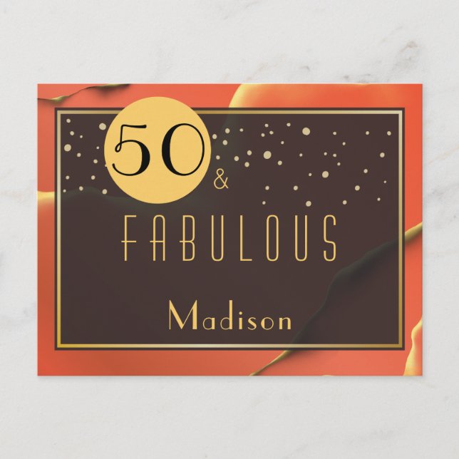 Postal 50.º cumpleaños Fabuloso Tomate Rojo (Anverso)