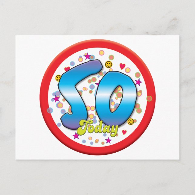 Postal 50.º cumpleaños hoy (Anverso)