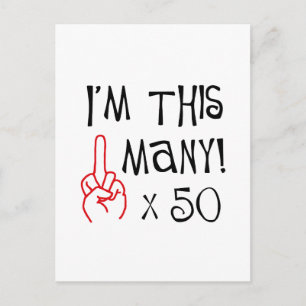 Postal 50.º cumpleaños Saludo al Dedo Medio