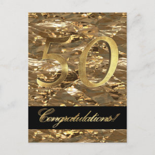 Postal 50 50º aniversario Tipografía de oro
