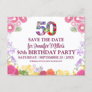 Postal 50 Aniversario de la Flora - Elegante 50 Guardar L