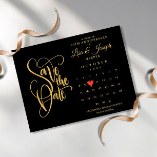Postal 50° Aniversario Guardar la fecha Calendario Corazó