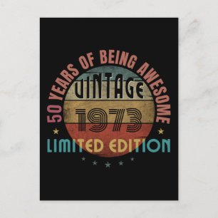 Postal 50 años de ser increíble vintage 1973 personalizad