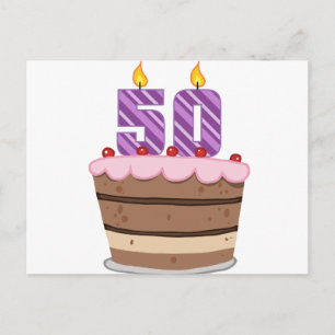 Postal 50 años en la tarta de cumpleaños