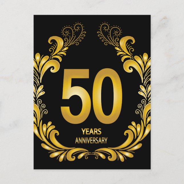 Postal 50 Años Glitter Aniversario (Anverso)