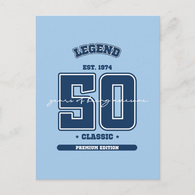 Postal 50 cumpleaños nacidos en 1974 (Anverso)