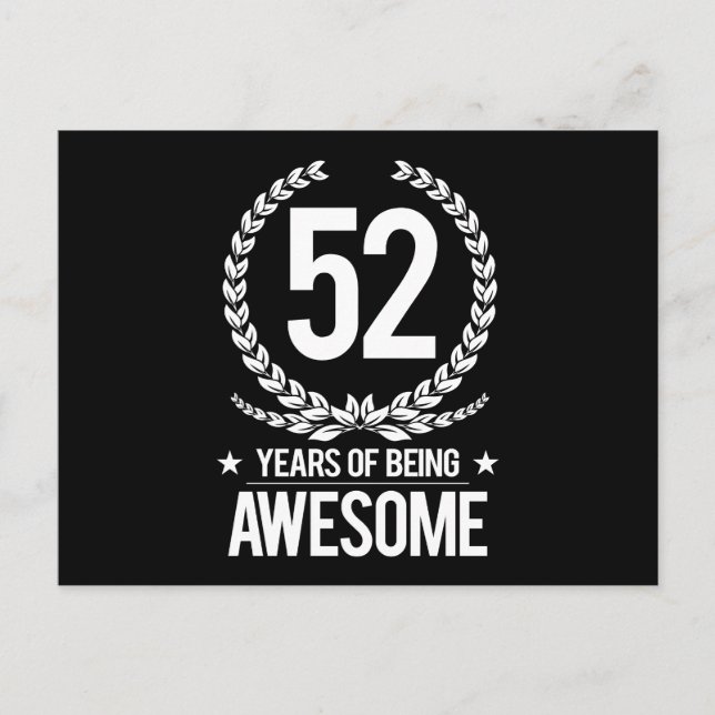 Postal 52.º Cumpleaños (52 Años De Ser Increíble) (Anverso)
